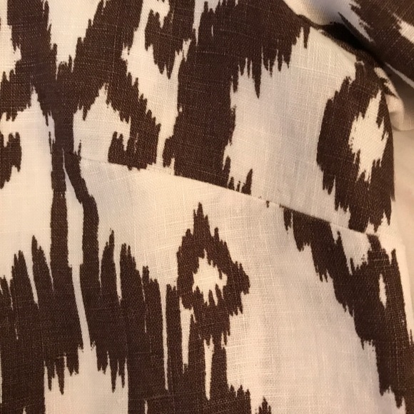 Chico's Ikat Brown & White Linen Blazer 2 - Picture 3 of 8